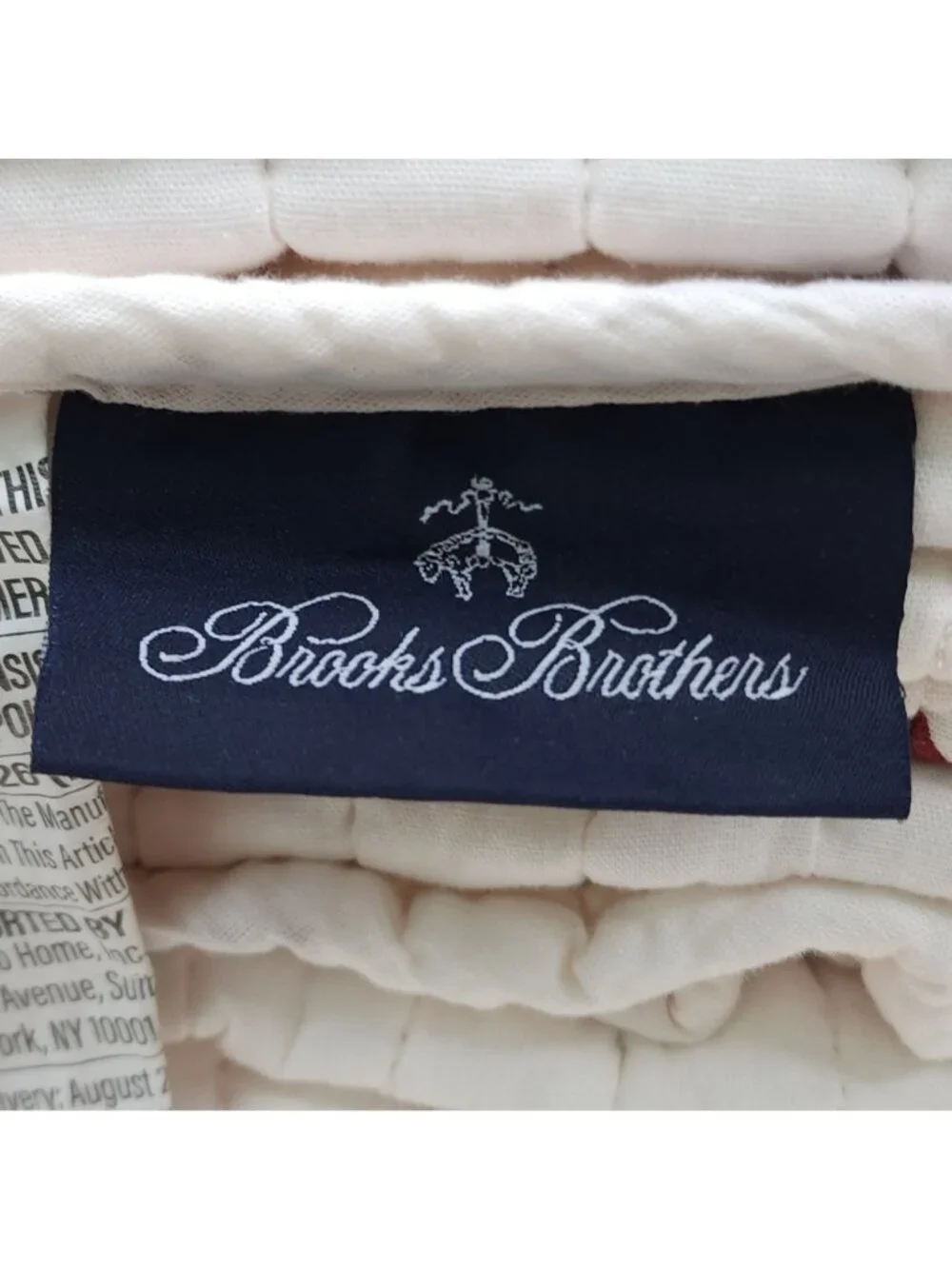 Brooks Brothers 3-Piece King Cotton Quilt Set 2 Shams Red & White Snowflakes